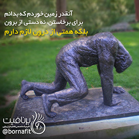 آنقدر زمین خوردم که بدانم، برای برخاستن، نه دستی از برون، بلکه همتی از درون لازم دارم