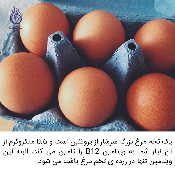 دریافت ویتامین B12 - تخم مرغ - برنافیت