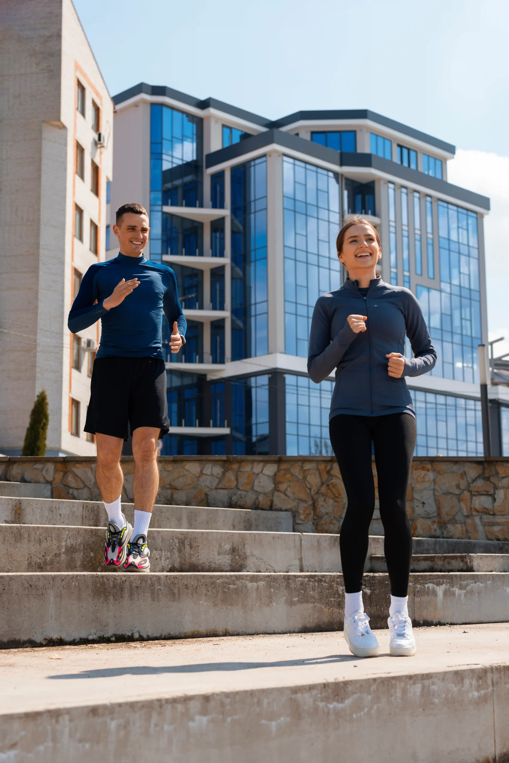 full shot couple doing workout exercises scaled